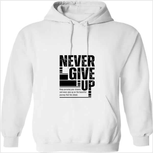 Moletom Canguru c/ Toca - NEVER GIVE UP